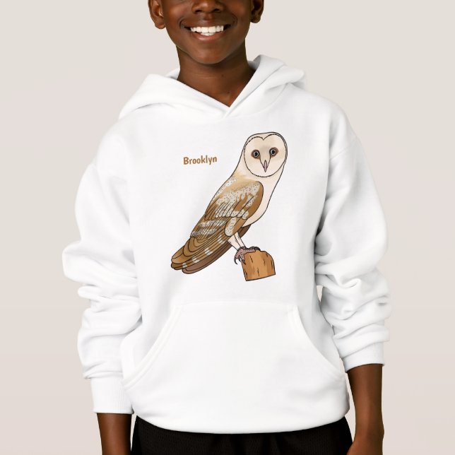 Illustration av barnuggla i tecknad stil  t shirt (Framsida)