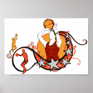 Illustration av basket för kvinnor poster