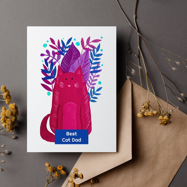 illustration av bästa Katt-Pappa och grenar Julkort (Skapare uppladdad)