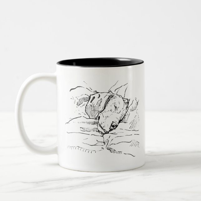 Illustration av Beagle-älskare  Två-Tonad Mugg (Vänster)