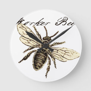 Illustration av Bee-Insekt för arbetare Rund Klocka