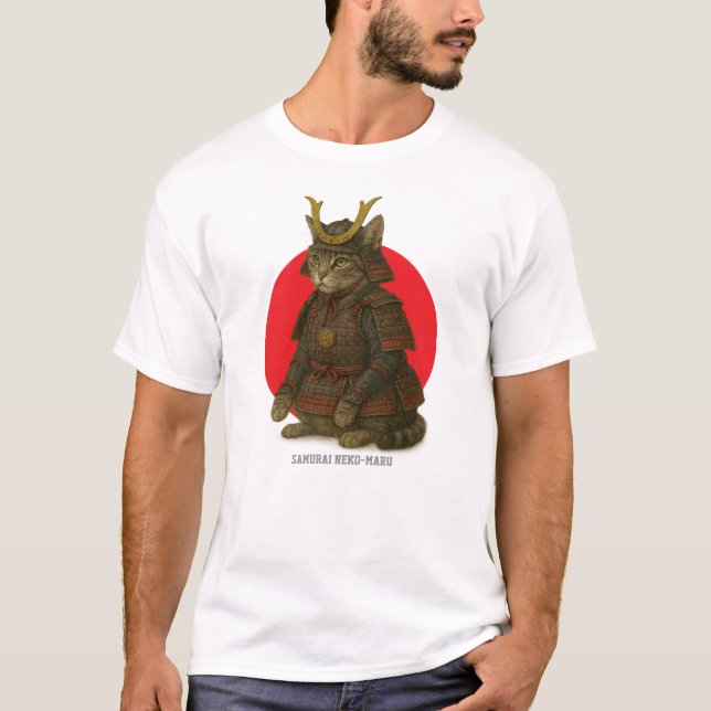 Illustration av beväpnad katt t shirt (Framsida)