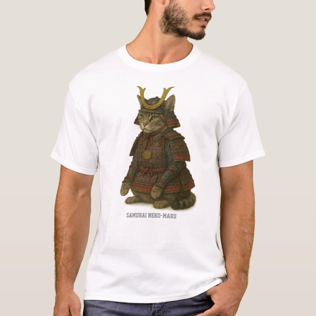 Illustration av beväpnad katt t shirt (Framsida)