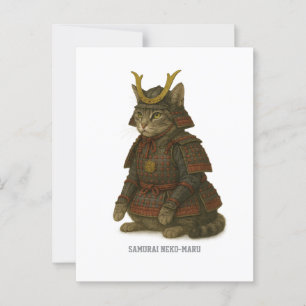 Illustration av beväpnad katt vykort