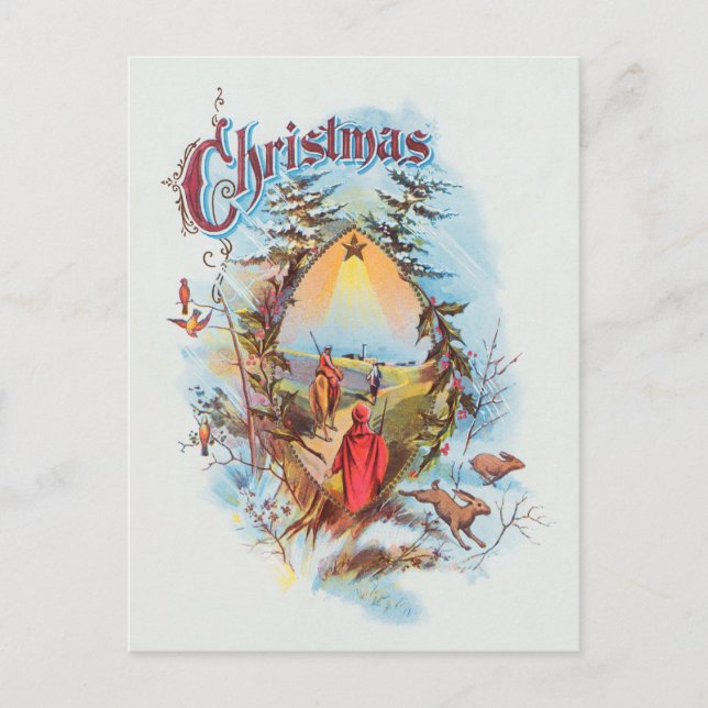 Illustration av bibliska magi helg vykort (Framsida)