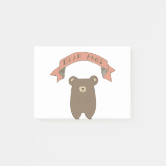 Illustration av björnhissar post-it block