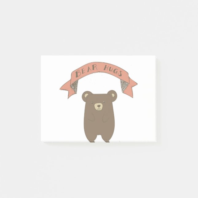 Illustration av björnhissar post-it block (Framsida)