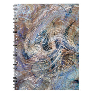 Illustration av blå Grått Fluid Marbling Anteckningsbok