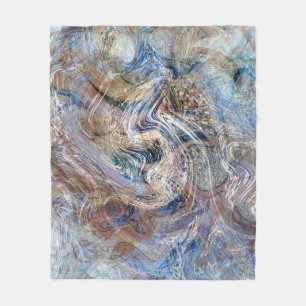 Illustration av blå Grått Fluid Marbling Fleecefilt