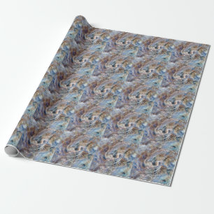 Illustration av blå Grått Fluid Marbling Presentpapper