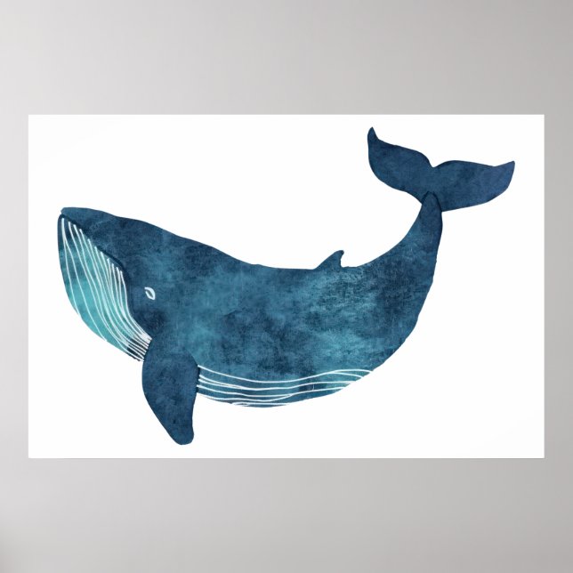 Illustration av blå val poster (Framsidan)