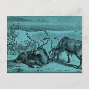 Illustration av blå Vintage Vykort