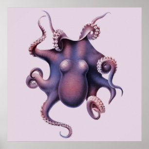 Illustration av bläckfisk poster