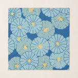 Illustration av blått japanskt Blommönster Sjal<br><div class="desc">Ett söt botaniskt blocktryck av blått och gula blommor skapat från en vintage japansk målning.</div>
