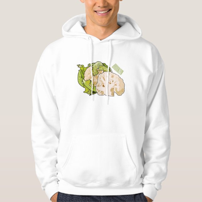 illustration av blomkålens tecknad hoodie (Framsida)