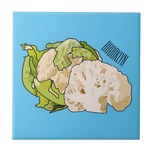 illustration av blomkålens tecknad kakelplatta (Framsidan)
