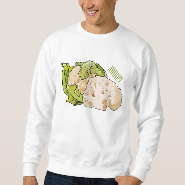 illustration av blomkålens tecknad lång ärmad tröja (Framsida)