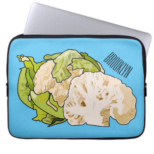 illustration av blomkålens tecknad laptop fodral