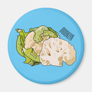 illustration av blomkålens tecknad magnet