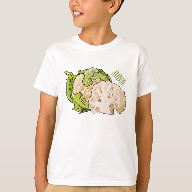 illustration av blomkålens tecknad t shirt (Framsida)