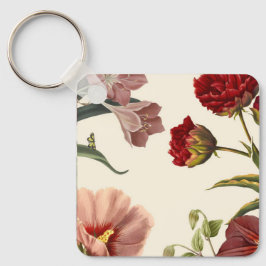 Illustration av blommande blommor i vintage stil nyckelring
