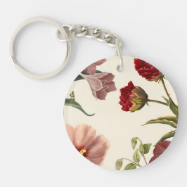 Illustration av blommande blommor med rosa och röd