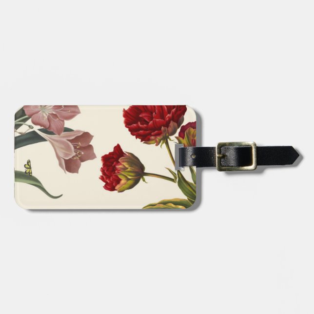 Illustration av blommande blommor med rosa och röd bagagebricka (Horisontell Framsida)