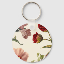 Illustration av blommande blommor med rosa och röd nyckelring
