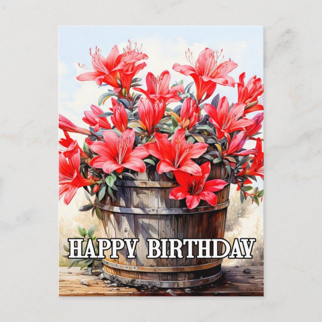 Illustration av blommande liljeblomma vykort (Framsida)