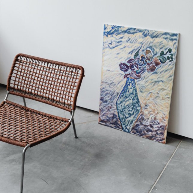 Illustration av Blommigt Vas med texturerad strukt Canvastryck (Skapare uppladdad)