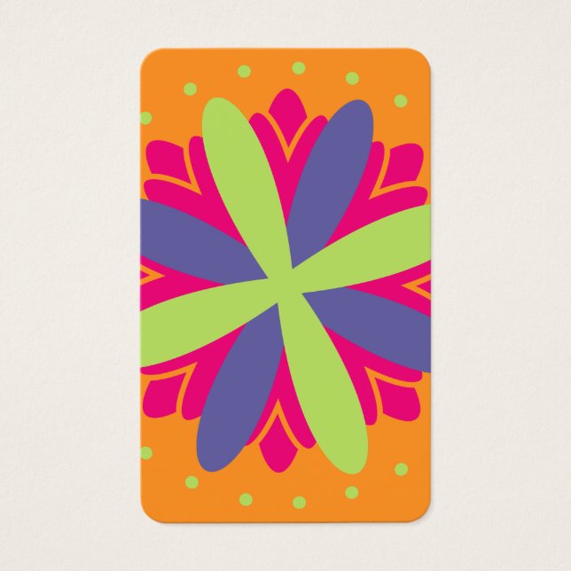 illustration av blommigtar för orange visitkort (Framsida)