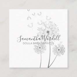 Illustration av Blommigten Birth Doula eller Midfr Fyrkantigt Visitkort