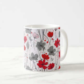 illustration av blommigten, jokerblommor av abstra kaffemugg