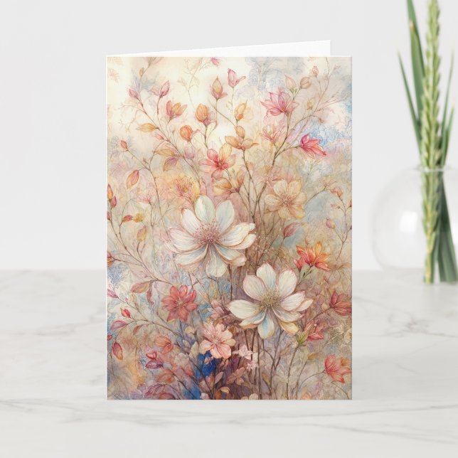 illustration av blommigtens utformning kort (Framsida)