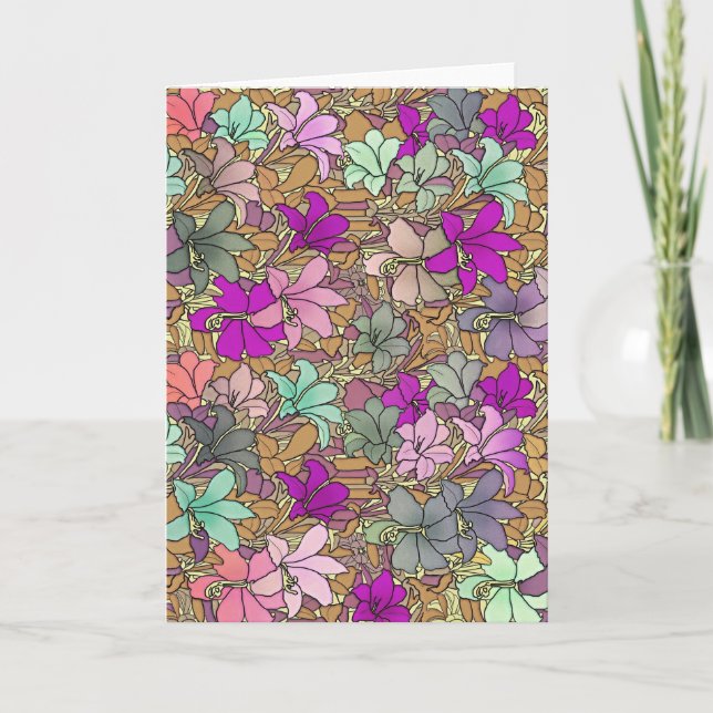 Illustration av Blommönstret vintage Kort (Framsida)