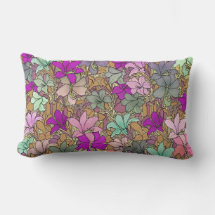 Illustration av Blommönstret vintage Lumbarkudde