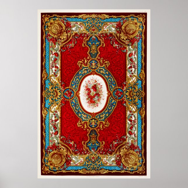 Illustration av Blommönstret vintage Poster (Framsidan)