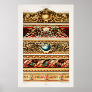 Illustration av Blommönstret vintage Poster