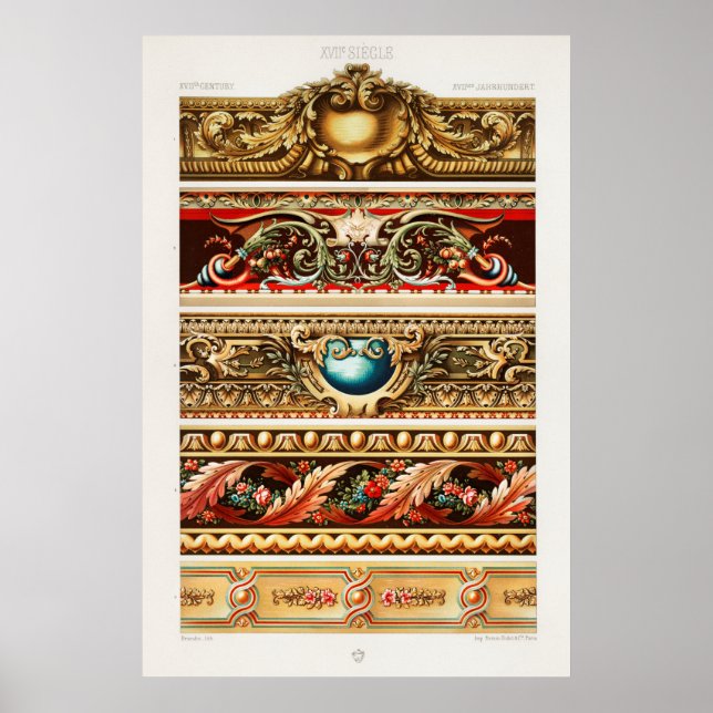 Illustration av Blommönstret vintage Poster (Framsidan)