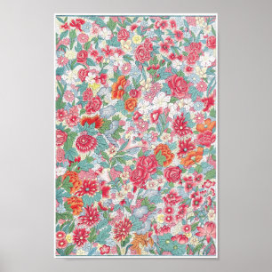 Illustration av Blommönstret Vintage Poster