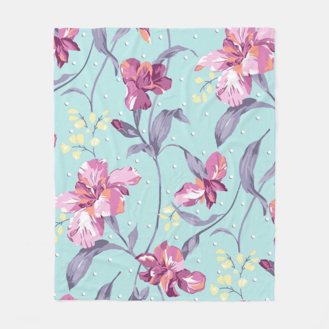 illustration av blomsterdesign, bakgrund,d fleecefilt (Framsidan)