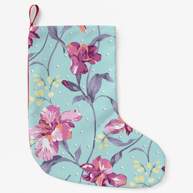 illustration av blomsterdesign, bakgrund,d liten julstrumpa (Framsidan)