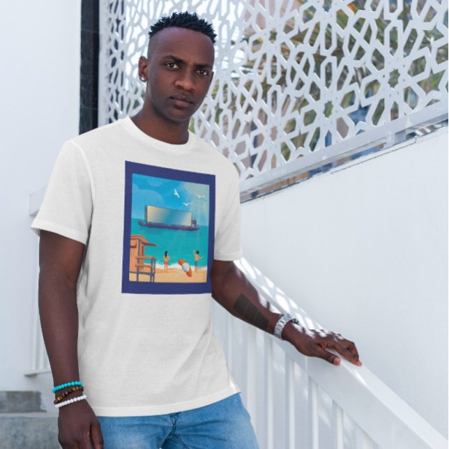 Illustration av Boat Skärm Beach T Shirt (Skapare uppladdad)