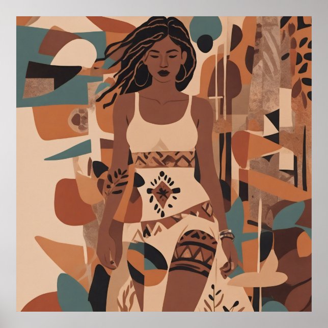 Illustration av bohemisk feminin poster (Framsidan)