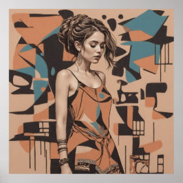 Illustration av bohemisk feminin poster