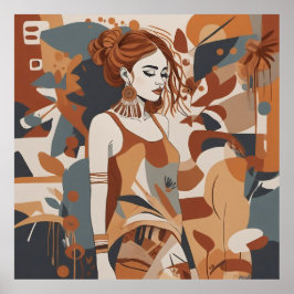 Illustration av bohemiskt feminin - poster