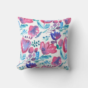 illustration av boho stil blommigt, hand plockade. kudde
