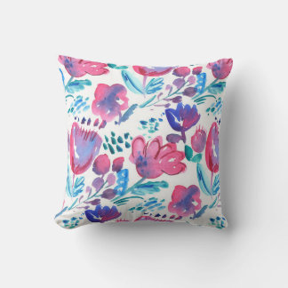 illustration av boho stil blommigt, hand plockade. kudde
