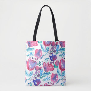 illustration av boho stil blommigt, hand plockade. tygkasse
