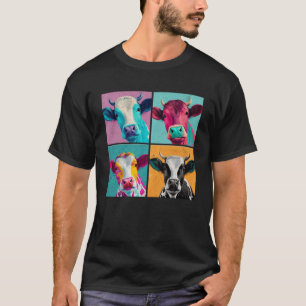 Illustration av boskapsuppfödning Färga djur Kvinn T Shirt